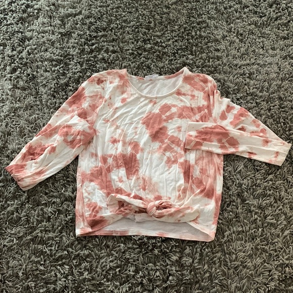 Women’s Ardene Tie Die Long Sleeve Crop Top - Picture 1 of 4